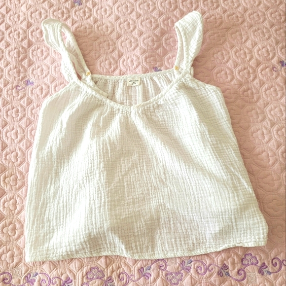 ARITZIA Wilfred white cotton guaze camisole top - Picture 1 of 4